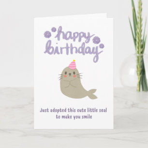 Joyeux Anniversaire Carte de Phoque Mignon