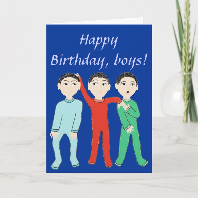 Joyeux anniversaire, carte de voeux de garçons (Devant)
