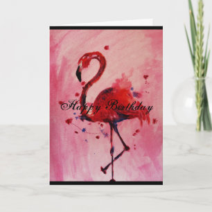 Joyeux Anniversaire - Carte de vœux Flamingo