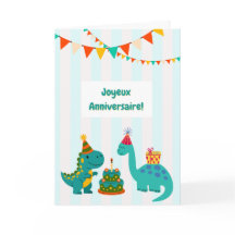 Joyeux Anniversaire Carte Dinosaure Dinosaur Card 