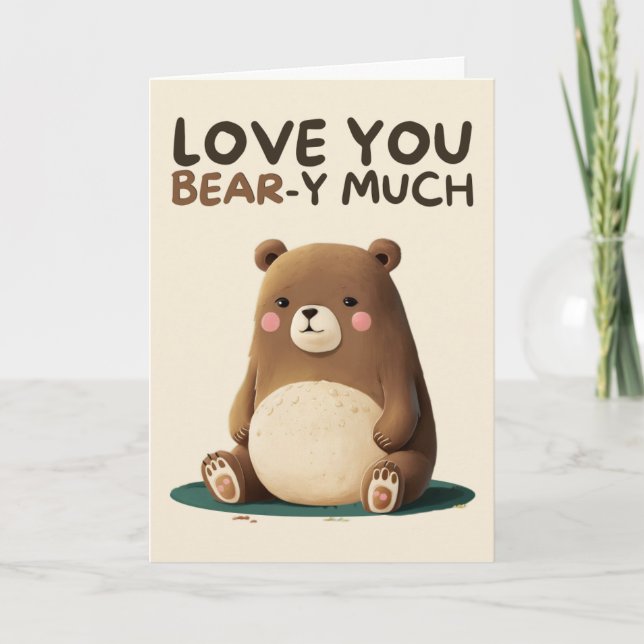 Joyeux Anniversaire Carte d'Ours Simple et Drôle (Devant)