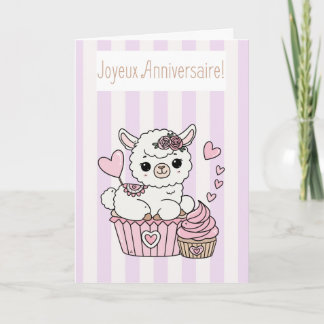  Joyeux Anniversaire Carte Llama Mignonne Fille