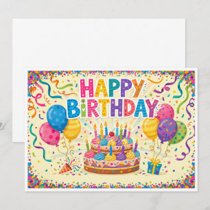 Joyeux anniversaire carte lumineuse forte vierge