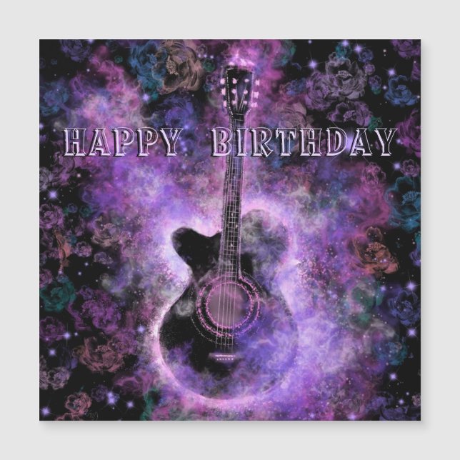 Joyeux Anniversaire Carte magnétique Musique de gu (Devant)