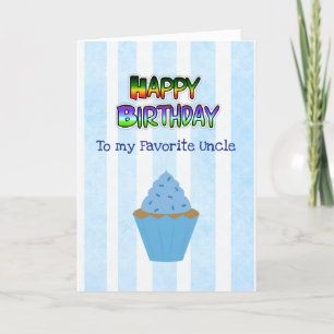 Joyeux Anniversaire Carte oncle bleu Cupcake