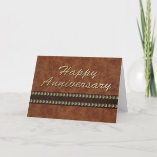 Joyeux anniversaire - Carte or et cuir