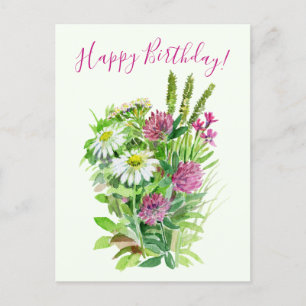 Joyeux anniversaire, carte postale de pâquerette e
