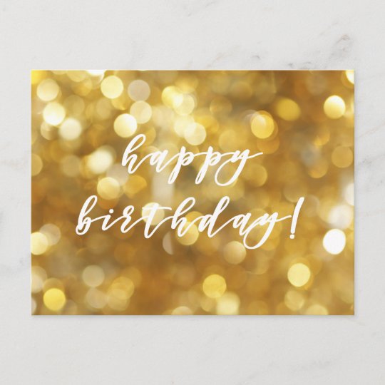 Joyeux Anniversaire Carte Postale Glamour Gold S Zazzle Ca