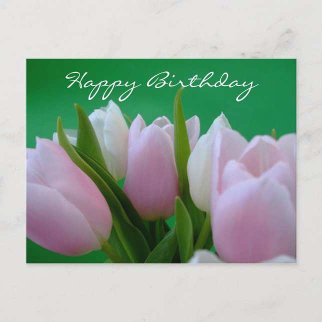 Joyeux anniversaire - Carte postale Tulips (Devant)