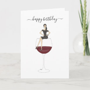 Joyeux anniversaire - Carte Verre Vin