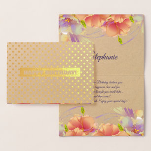Joyeux anniversaire. Cartes Floral Luxe Véritables