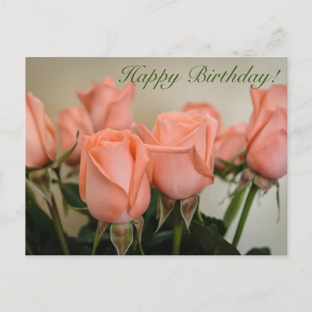 Joyeux Anniversaire ! Cartes postales Roses (Devant)