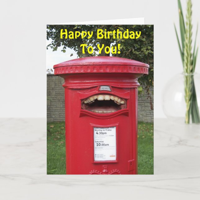 Joyeux anniversaire chantant la carte britannique (Devant)