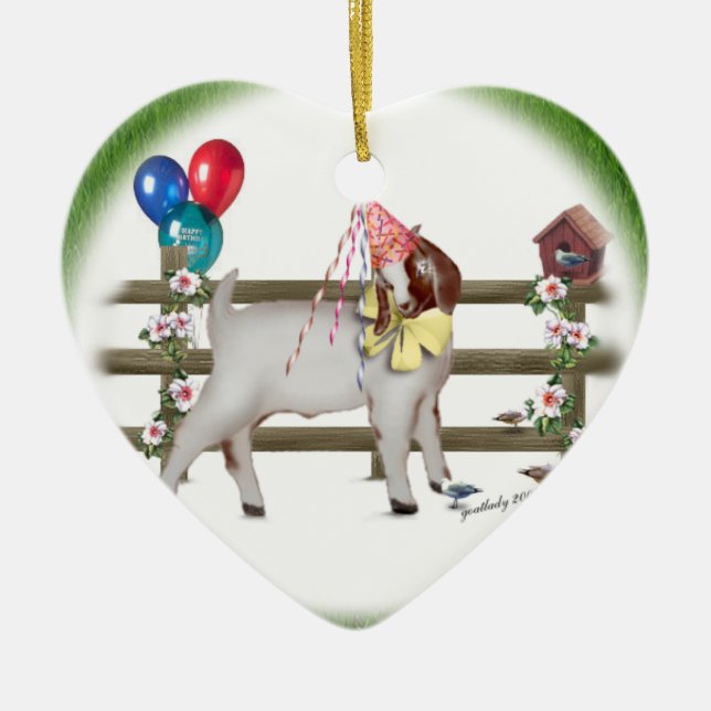 Joyeux Anniversaire Chèvre (Boer) Ornement (Devant)