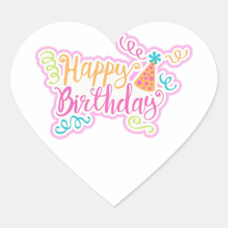 Joyeux Anniversaire Coeur Sticker