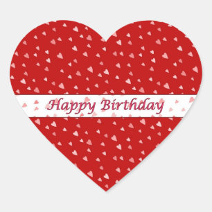Joyeux Anniversaire Coeurs minuscules sur Sticker 