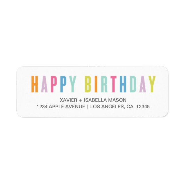 Joyeux anniversaire coloré (Devant)