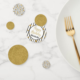 Joyeux Anniversaire Confetti - Black Stripe Partie