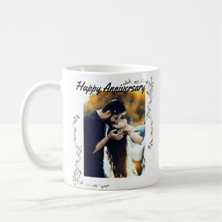 "Joyeux Anniversaire" Couple photo mignon Café Mug