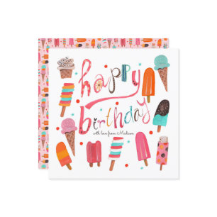 Joyeux anniversaire crème glacée été Carte de