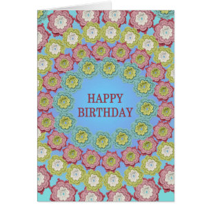 Joyeux anniversaire Crochet Fleurs