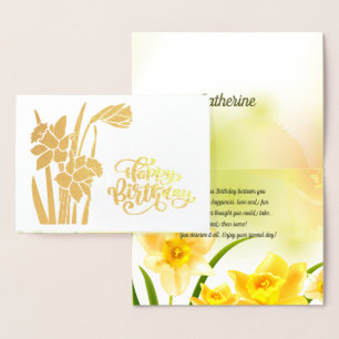 Joyeux anniversaire. Daffodiles Cartes Véritables 