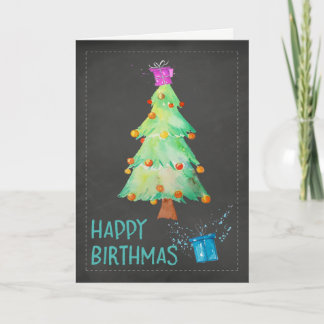 Joyeux anniversaire de Birthmas sur la carte