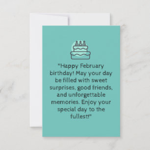 Joyeux anniversaire de février !   carte de voeux 
