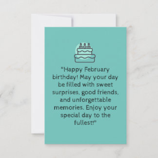 Joyeux anniversaire de février ! | carte de voeux 