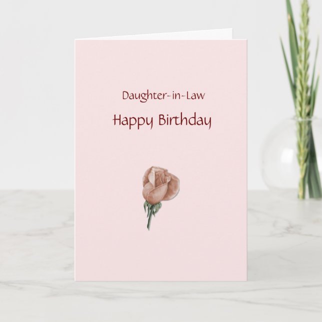 Joyeux anniversaire de la belle-fille - Carte Rose (Devant)