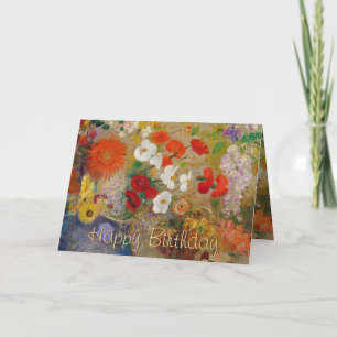 Joyeux anniversaire de la carte à fleurs Josephine
