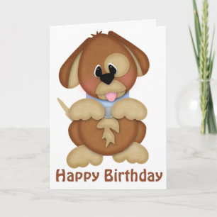 Joyeux anniversaire de la carte de voeux de chien