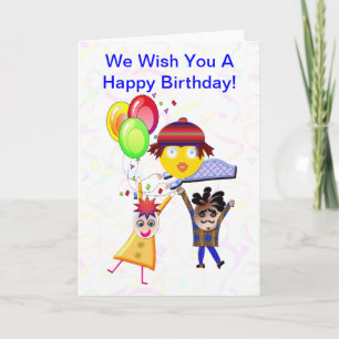 Joyeux anniversaire de la carte de voeux de groupe