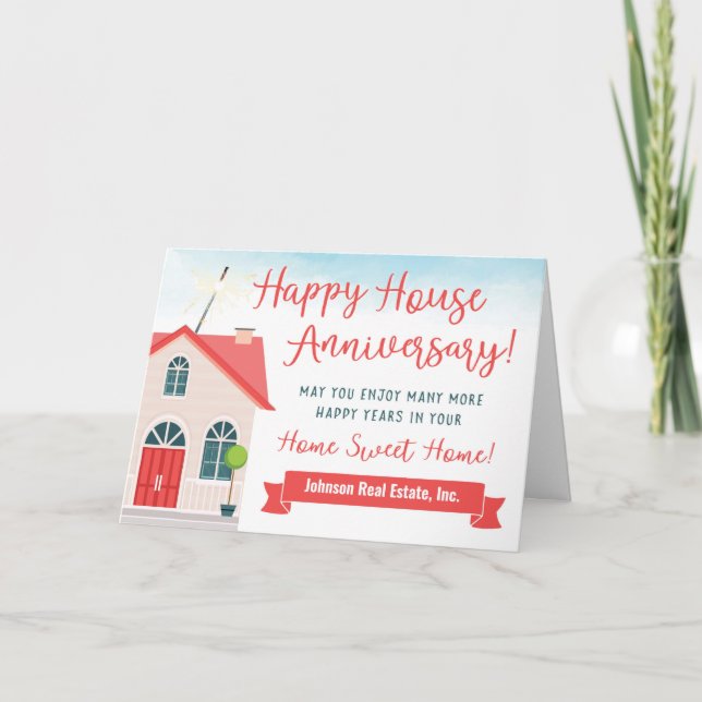 Joyeux Anniversaire De Maison De Realtor Merci Car (Devant)