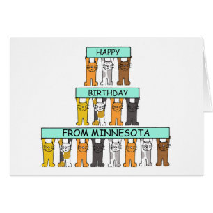 Joyeux anniversaire de Minnesota Cartoon Cats