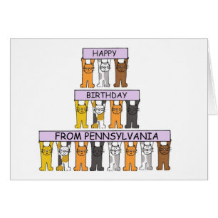 Joyeux anniversaire de Pennsylvanie Cartoon Cats