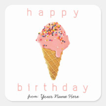 Joyeux anniversaire de Stickers Personnalisés Ice 