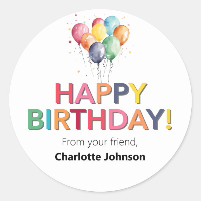 Joyeux anniversaire de votre ami Stickers Faveurs (Devant)