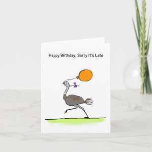 Joyeux anniversaire, désolé il est tard, carte