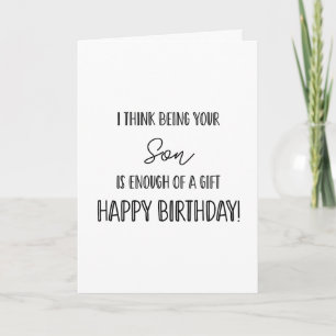 Joyeux anniversaire d'être votre fils.... carte dr