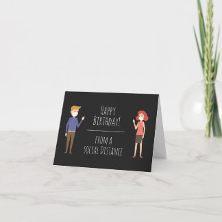 Joyeux anniversaire d'une carte de distance social