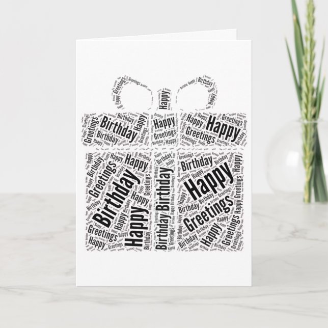 Joyeux Anniversaire Élégant Carte Amusante Word Ar (Devant)
