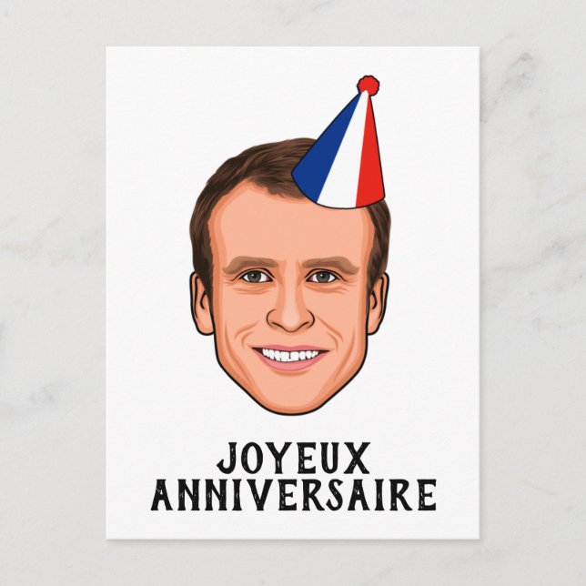 JOYEUX ANNIVERSAIRE Emmanuel Macron Birthday Postcard (Front)