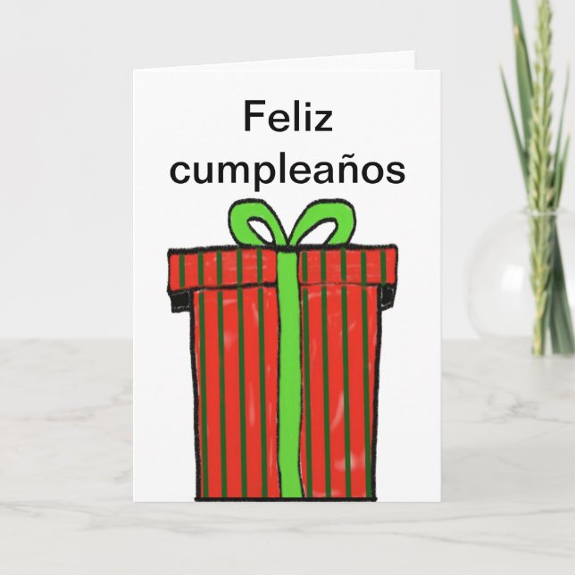 Joyeux anniversaire en Carte Espagnole (Devant)
