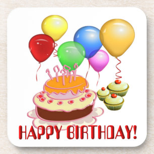 Joyeux anniversaire ~ Ensemble de Dessous de verre