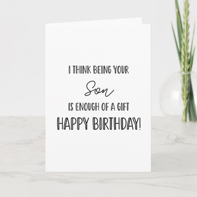 Joyeux anniversaire étant votre fils..... carte am (Devant)