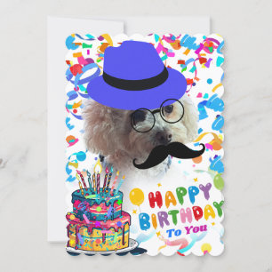 Joyeux Anniversaire Faites Une Carte De Poodle Sou