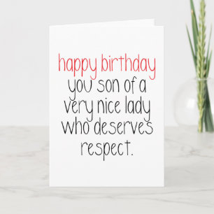 Joyeux anniversaire, Fils de A... Carte d'annivers