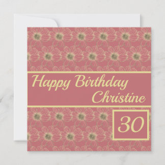 Joyeux Anniversaire Floral plum design Carte perso