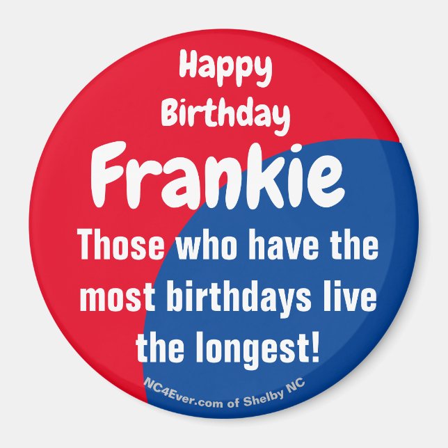 Joyeux anniversaire Frankie Magnet (Devant)